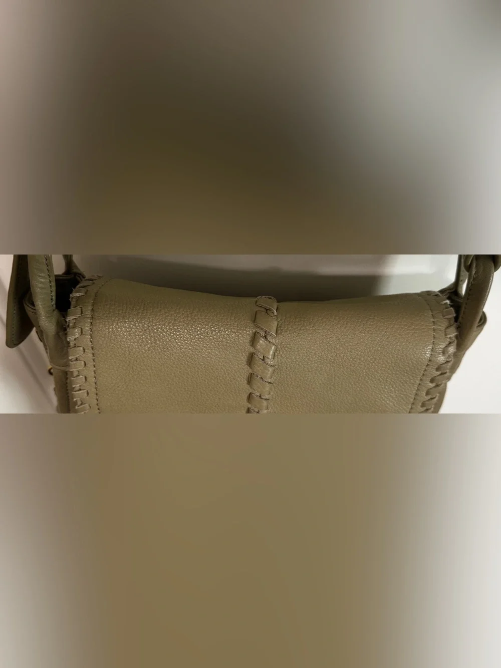 HOBO Brio Olive Leather Whipstitched Tassel Crossbody Bag